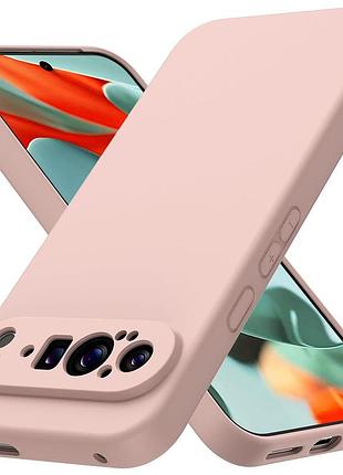 Чехол fiji full soft premium для google pixel 9 pro противоударный бампер с микрофиброй pink sand