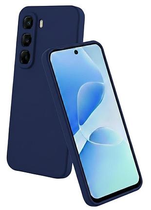 Чехол fiji full soft premium для infinix hot 60 pro plus (x6886) противоударный бампер с микрофиброй dark blue