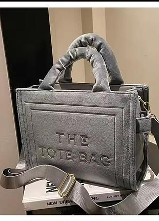 The tote bag жіноча бежева сумка тоут велюрова.