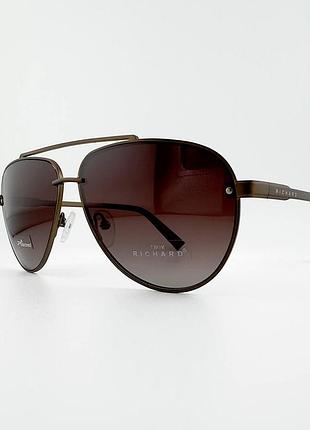 Солнцезащитные очки авиаторы thom richard tr9037 col.04-g3 polarized, коричневые