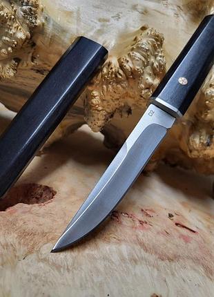 Японский кухонный нож для овощей и фруктов из стали d2 с рукоятью и чехлом из черного дерева украшен мозаичным пином