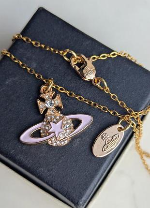 Кулон gold vivienne westwood pink saturn