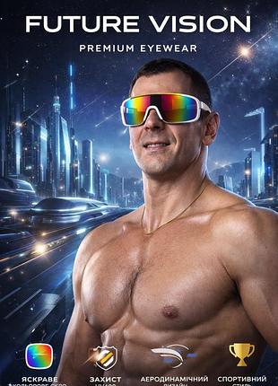 Спортивные велосипедные очки с зеркальной линзой uv400