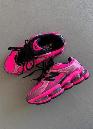 Крутезні яскраві жіночі кросівки new balance abzorb 2000 neon pink black premium неоново-рожеві