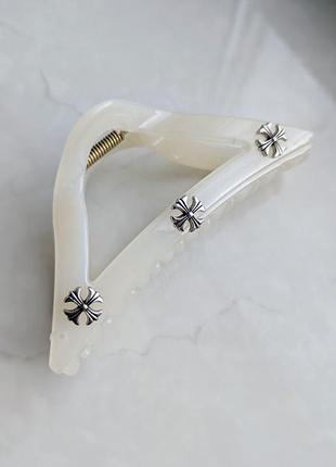 Заколка chrome hearts ivory