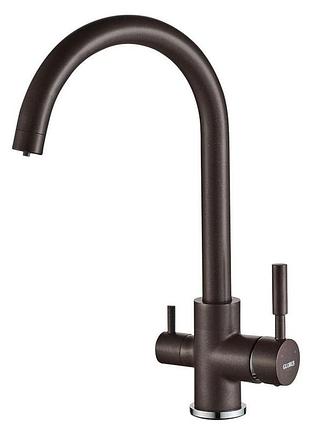 Смеситель для кухни под осмос globus lux lazer gllr-0333-6-marone