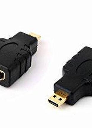 Переходник с micro hdmi to hdmi male - female штекер в на гнездо