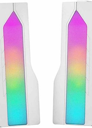 Саундбар mars gaming msduo білий 2.0 bluetooth 5.0 aux usb rgb mesh dsp 15w для пк tv