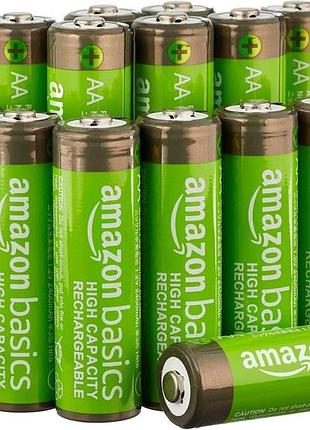 Батарейки amazon basics aa 2400mah nimh 1.2v 16 шт серебристые перезаряжаемые до 400 циклов предзаряженные