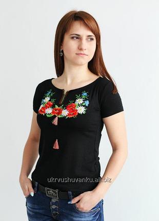 Футболка вышитая женский тип вышиванки красочная l