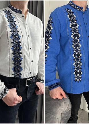 Мужская вышиванка из натуральной ткани