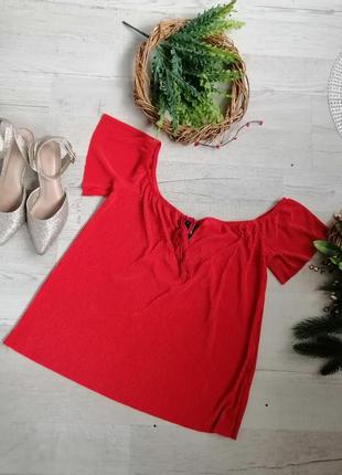 Красная блузка мелкая плиссировка new look с шнуровкой спереди2 фото
