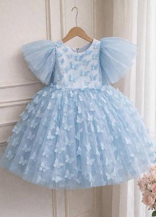 🦋 праздничное платье с бабочками для девочки 4-5 лет