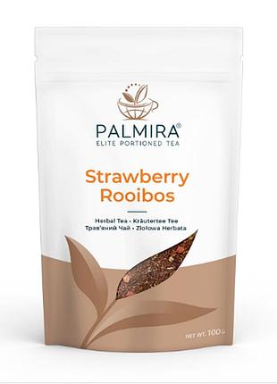 Чай palmira ройбуш земляничный (strawberry rooibos) весовой 100г