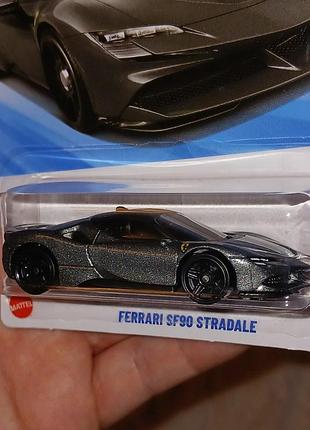 Машинка модель hot wheels ferrari sf90 stradale grey 3