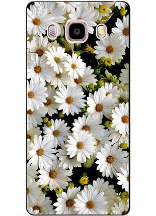 Силиконовый чехол бампер для samsung galaxy j510 j5-2016 с рисунком ромашки