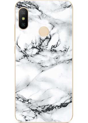 Силиконовый бампер для huawei p20 lite с рисунком светлый мрамор