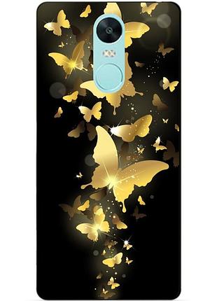 Силіконовий чохол бампер для xiaomi redmi note 4x з малюнком метелики
