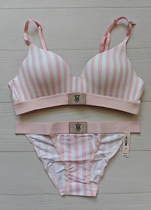 Комфортний комплект білизни зі стразами victoria's secret оригінал