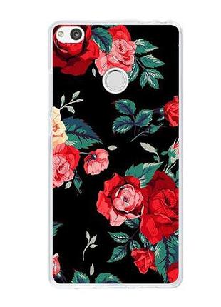 Силіконовий бампер чохол для huawei p8 lite 2017 з малюнком на чорному