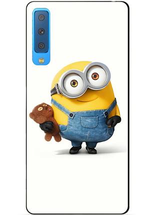 Силиконовый бампер для samsung a7 2018 galaxy a750 с рисунком миньон боб
