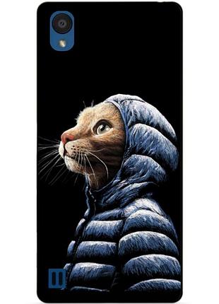Чохол силіконовий для zte blade a5 2019 з малюнком кіт в капюшоні