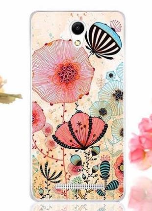 Силиконовый чехол бампер для xiaomi redmi note 2 с рисунком девушка 3