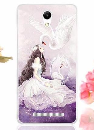 Силиконовый чехол бампер для xiaomi redmi note 2 с рисунком девушка 9