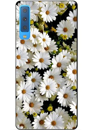 Силіконовий бампер для samsung a7 2018 galaxy a750 з малюнком ромашки