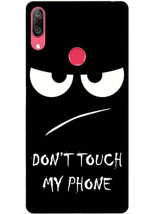 Силіконовий бампер для huawei y7 2019 з малюнком dont touch