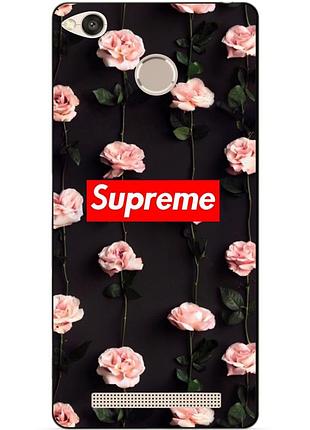 Бампер силиконовый чехол для xiaomi redmi 3s 3 pro с рисунком supreme