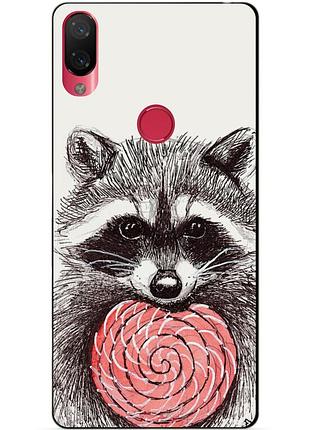 Силиконовый чехол для xiaomi mi play с рисунком енот