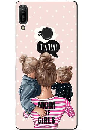 Бампер силиконовый чехол для huawei y6 prime 2019 с рисунком mom of girls