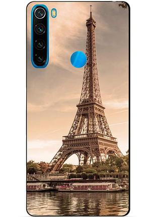 Чехол силиконовый для xiaomi redmi note 8 с рисунком париж