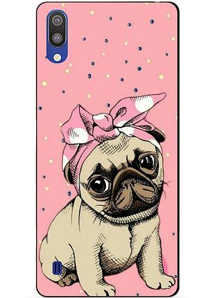 Чехол силиконовый для samsung m10 2019 galaxy m105f с рисунком мопс