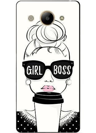 Силиконовый чехол для huawei y3 2017 с рисунком girl boss
