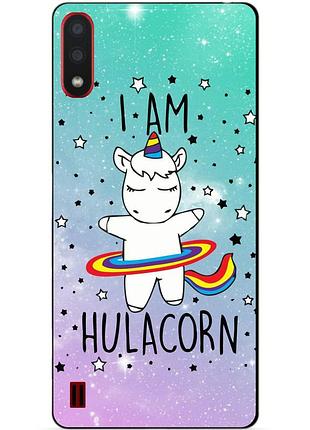 Силіконовий бампер чохол для samsung a01 galaxy a015f з малюнком єдиноріг