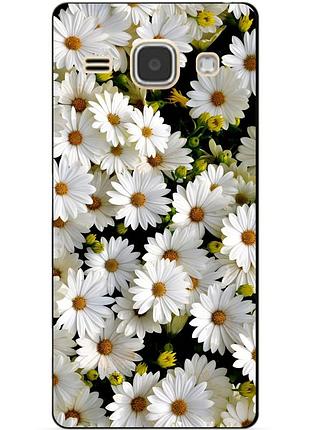 Чехол силиконовый бампер для samsung j120 galaxy j1-2016 с рисунком ромашки