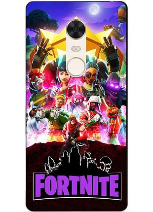 Силиконовый бампер чехол для xiaomi redmi 5 plus с рисунком fortnite фортнайт