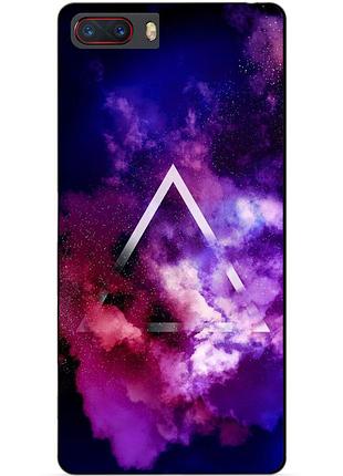 Чехол силиконовый для zte nubia m2 с рисунком космос
