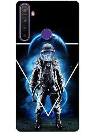 Силиконовый чехол бампер для realme 5 с рисунком космонавт