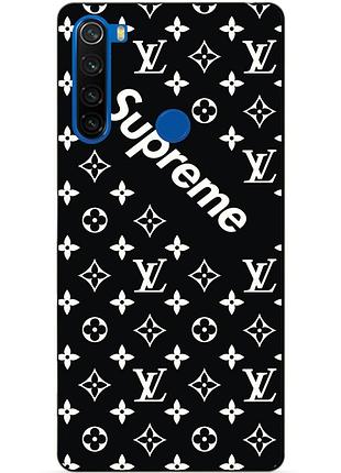 Силіконовий чохол бампер для xiaomi redmi note 8t з малюнком supreme