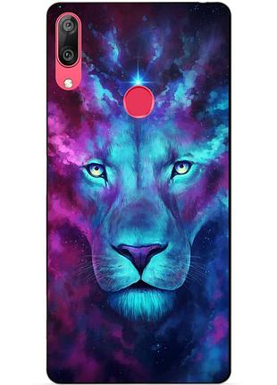 Силиконовый бампер для huawei y7 2019 с рисунком космический лев
