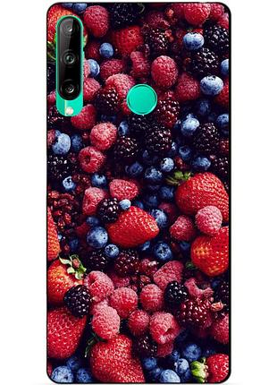 Силиконовый чехол бампер для huawei p40 lite e с рисунком ягоды