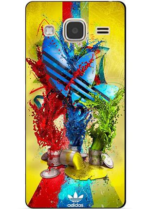 Чехол силиконовый бампер для samsung j3 galaxy j320 с рисунком adidas