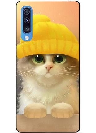 Силіконовий чохол бампер для samsung a70 з малюнком котик
