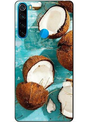Силиконовый чехол бампер для xiaomi redmi note 8 с рисунком кокосы