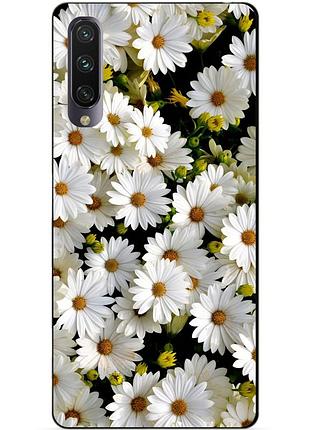 Силиконовый чехол бампер для xiaomi mi a3 с рисунком ромашки