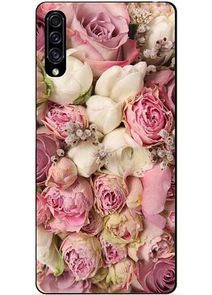 Чохол силіконовий для samsung a30s 2019 galaxy a307f з малюнком рожеві півонії