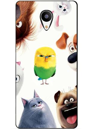 Бампер силиконовый чехол для meizu m3s с рисунком тайная жизнь домашних животных